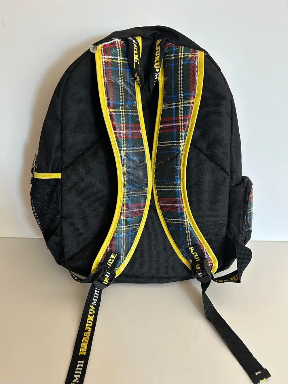 Harajuku Mini Plaid Backpack with Red Sequin Heart
